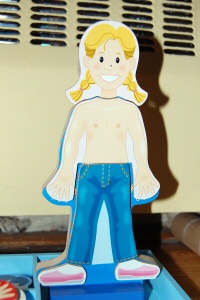 person puzzle in jeans
